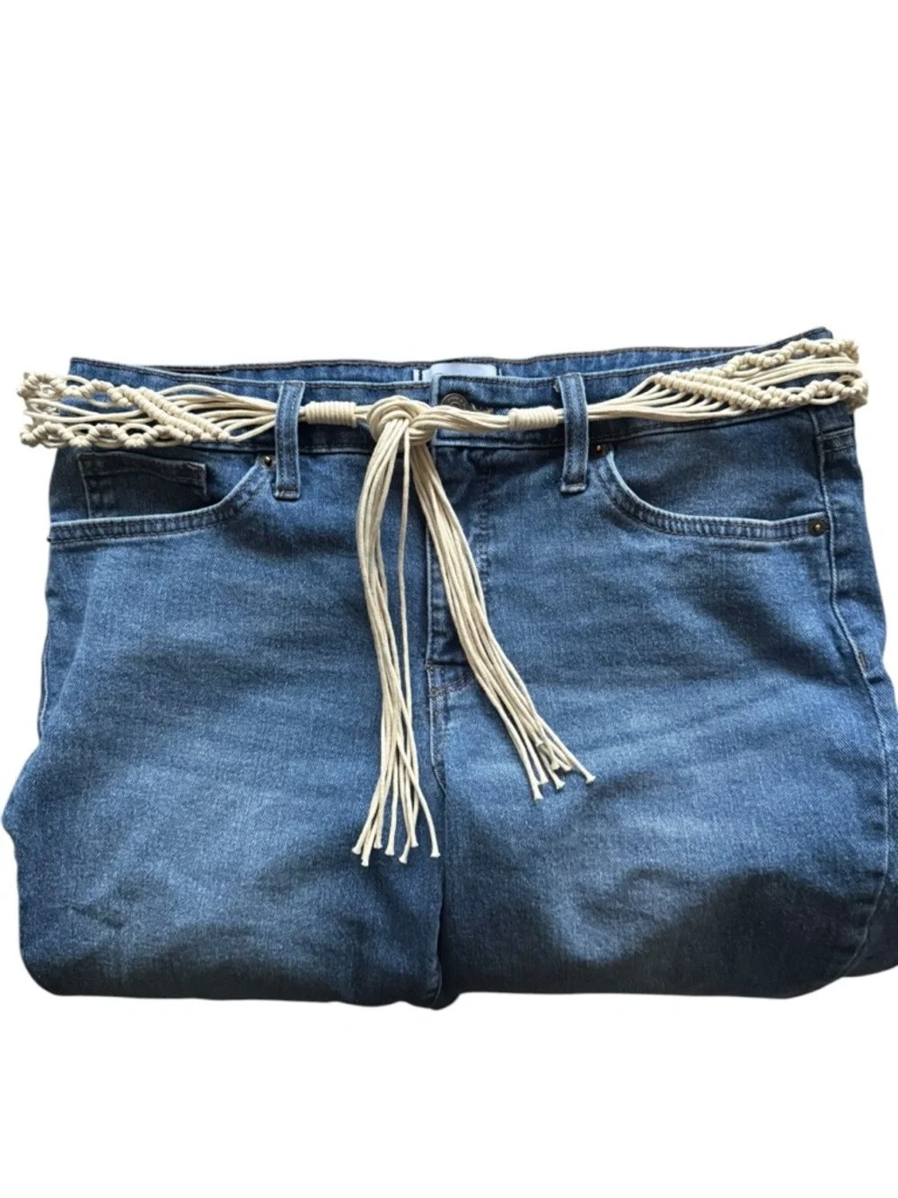 Natural Macrame BoHo Western Hippie Belt Sz Med / Large